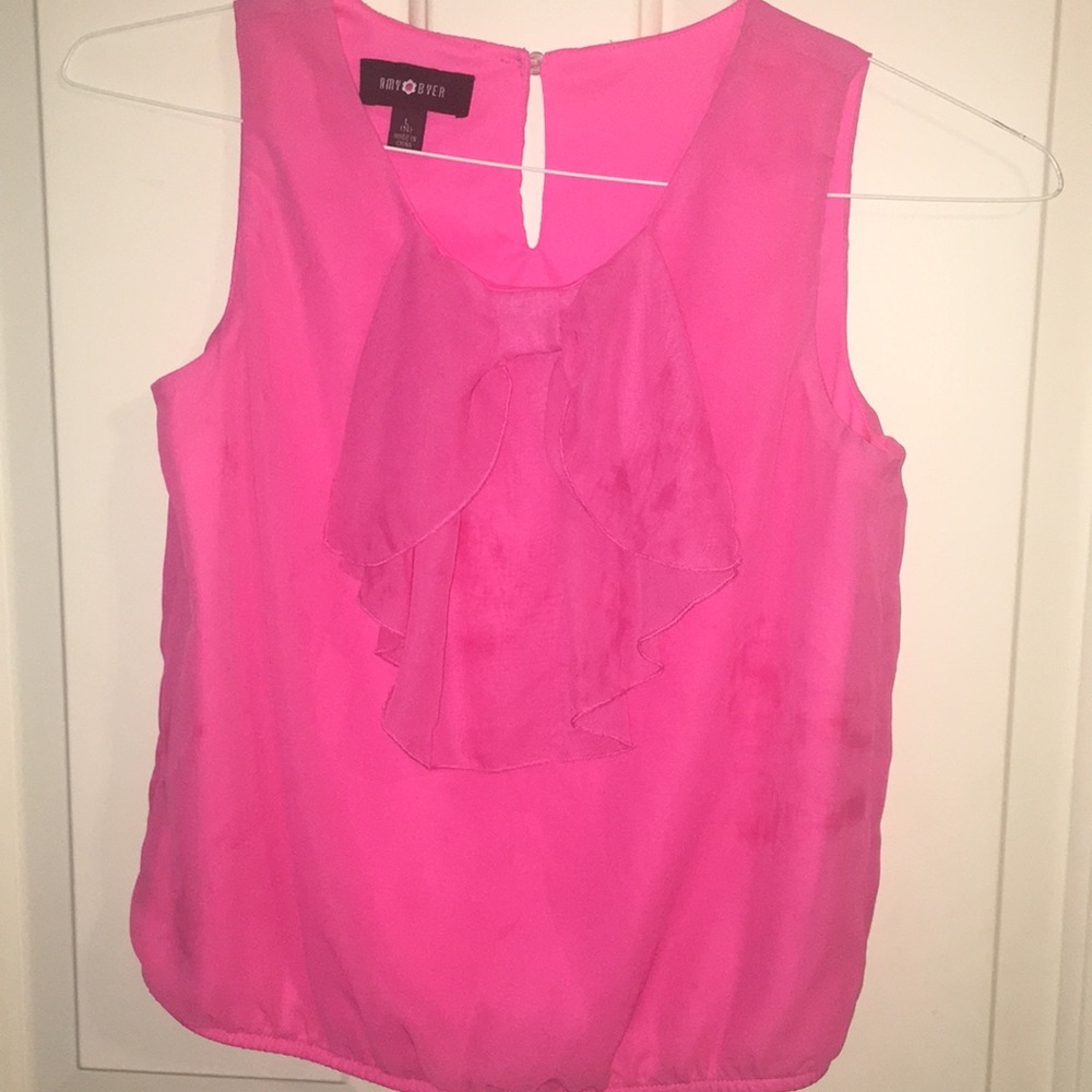 Pink sleeveless blouse